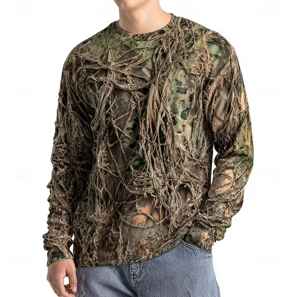 Men'S Fashion For Summer - Men's Camo Animal Print Long Sleeve,3D