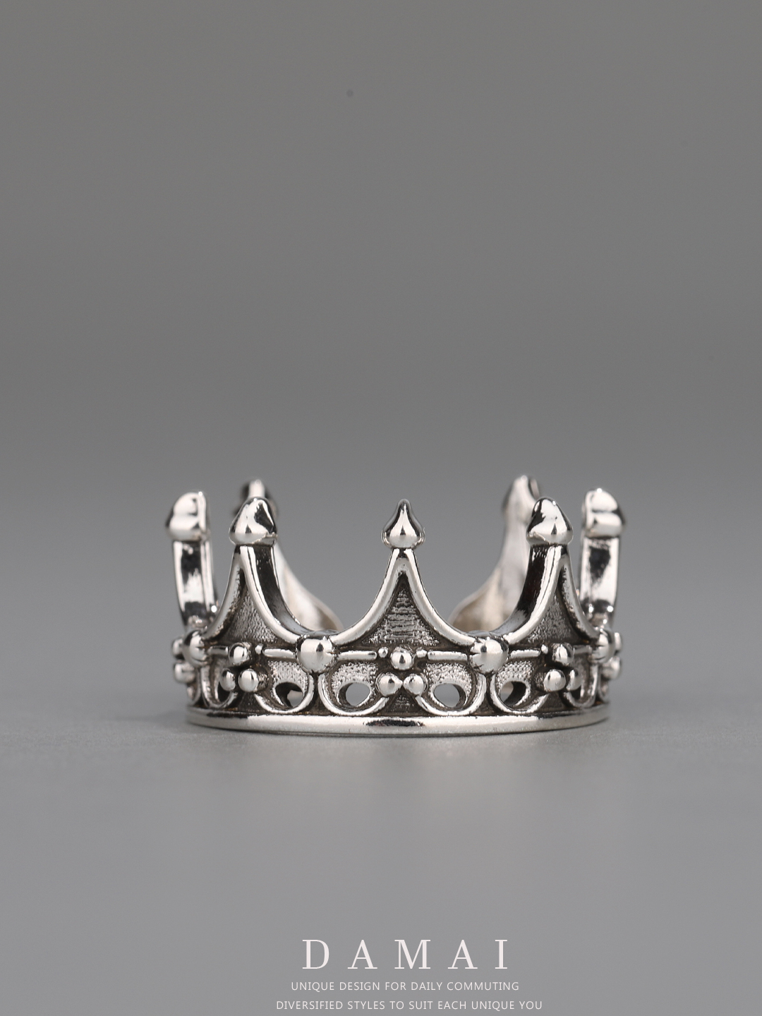 Men'S Fashion Rings - DAMAI Gothic Style Adjustable Open Crown