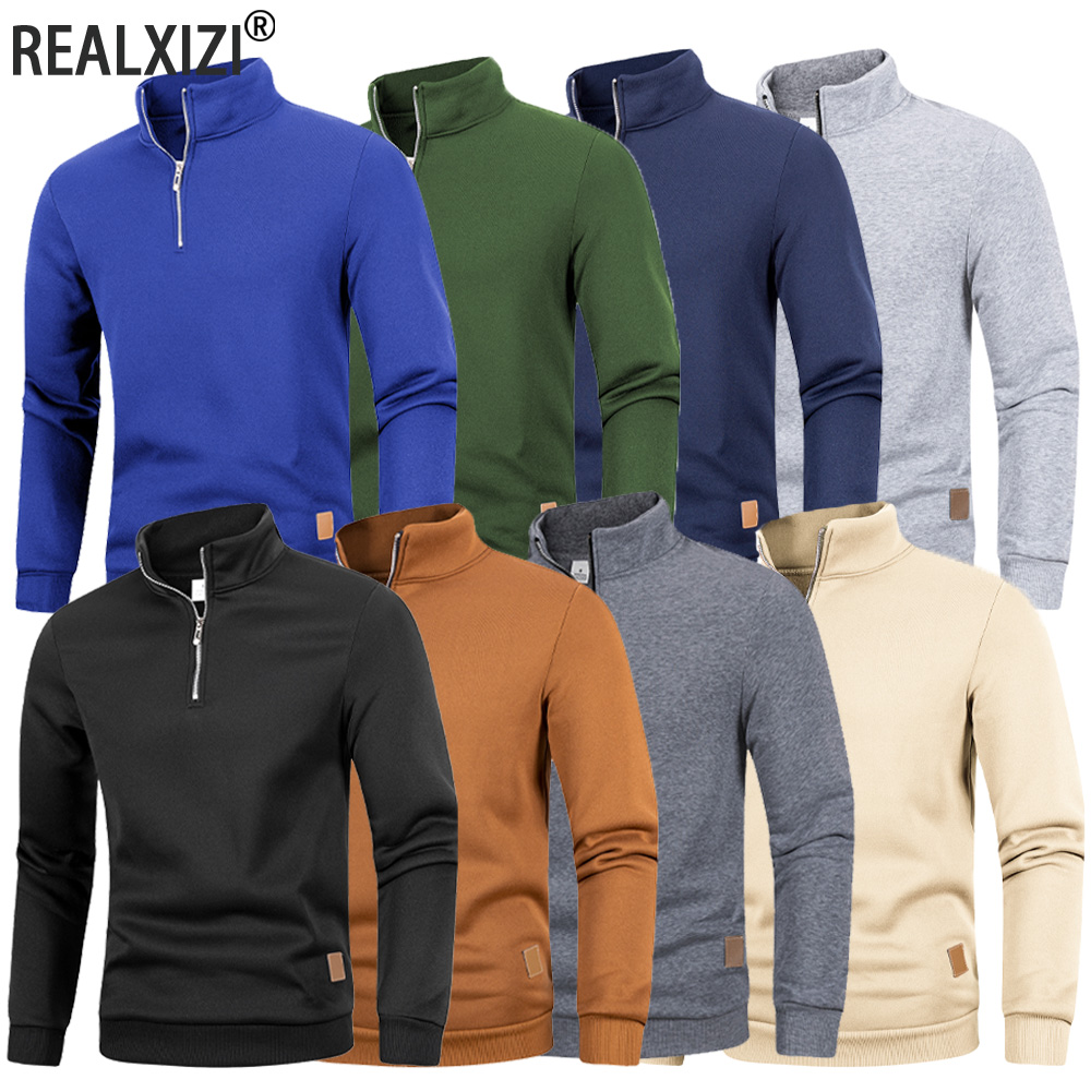 Knitted Cardigan Men - Autumn Men's Half Zipper Stand Collar