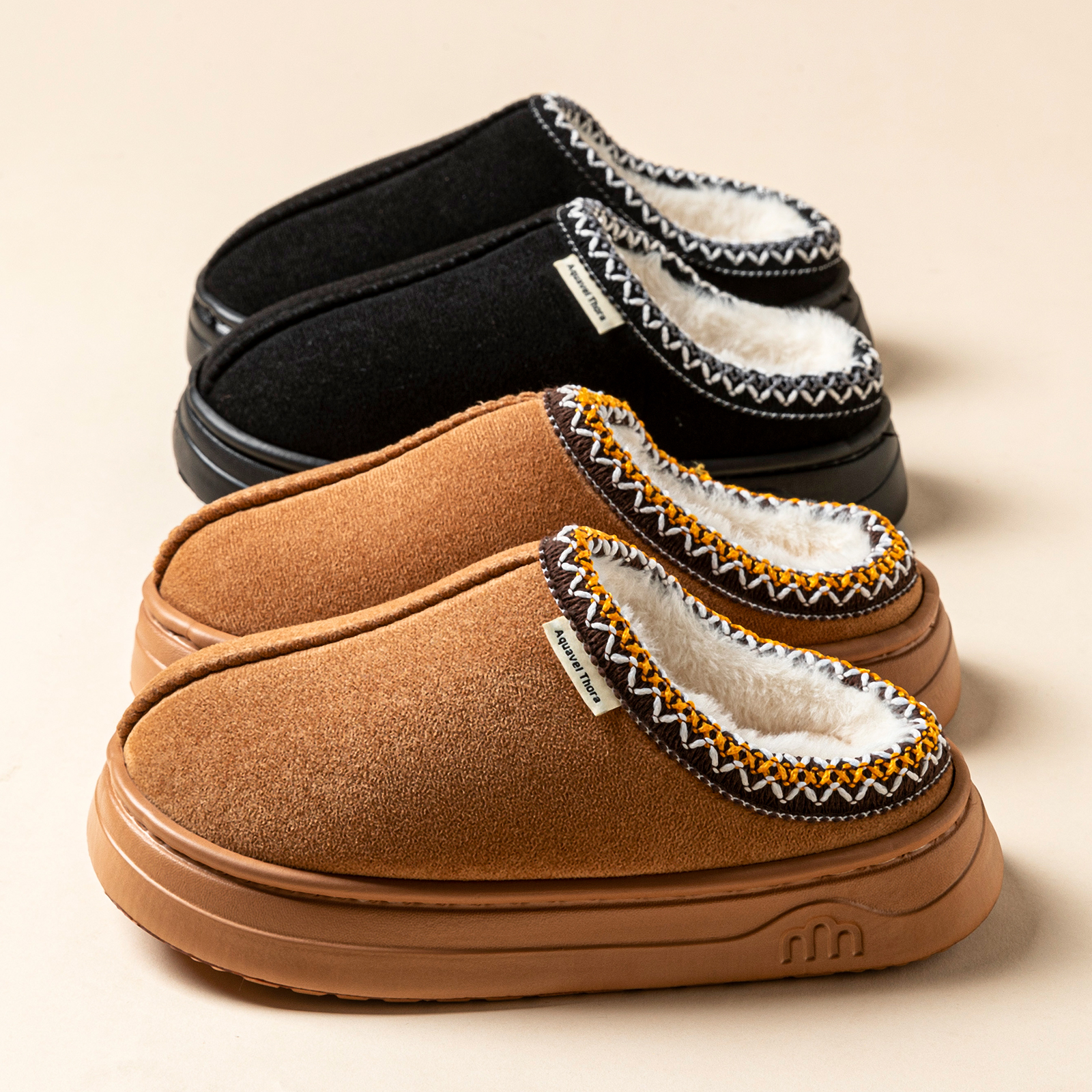 Mens Fashion Sandals - Winter Anti-slip Women's Soft Slipper Boots
