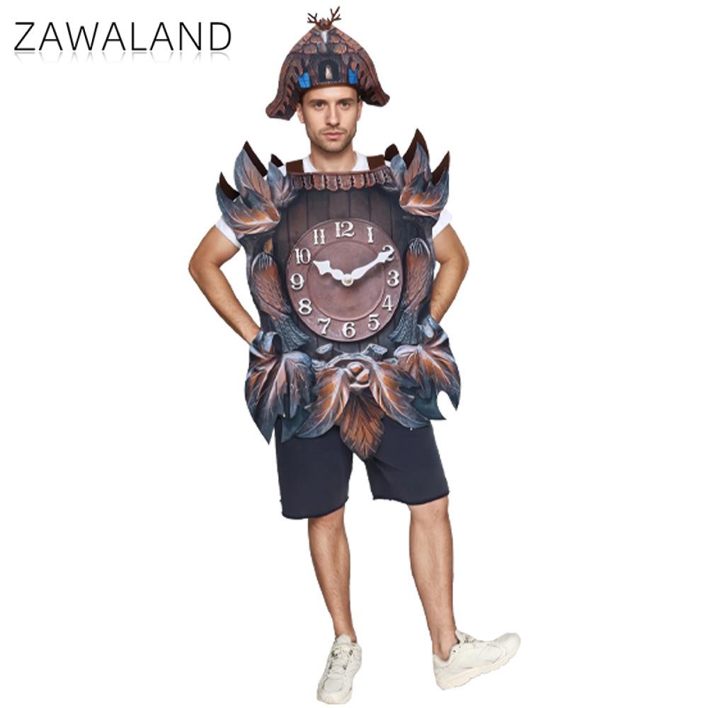 Mens Fashion Jumpsuit - Zawaland Vintage Clock Costume with Hat