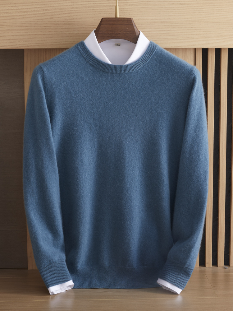 Knitted Cardigan Men - Pure cashmere men's round neck sweater