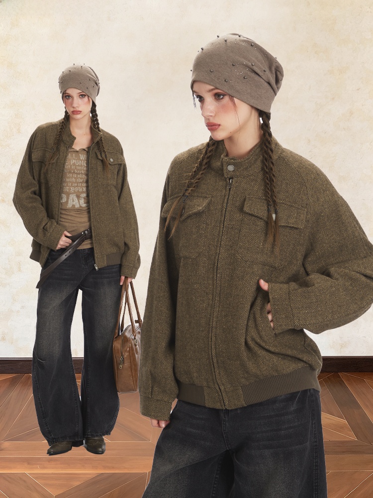 Korean Style Loose Woolen Stan - Harrington Jacket recensie en prijs