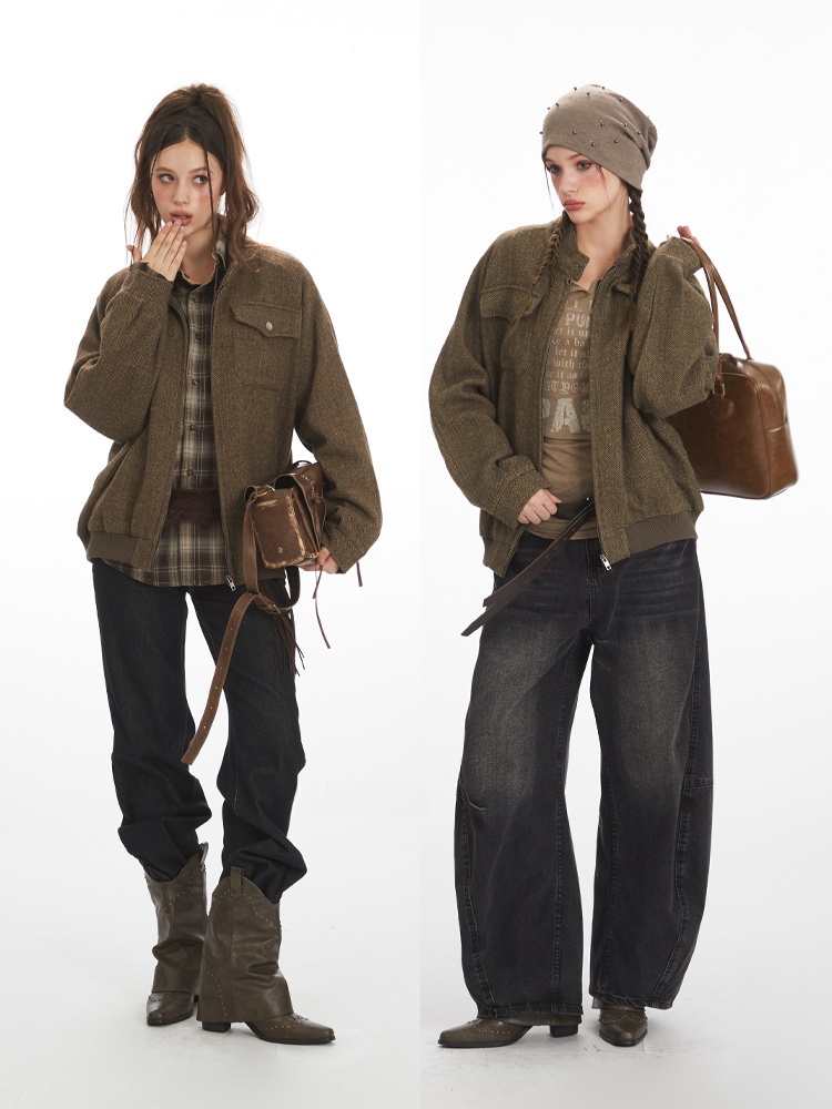 Korean Style Loose Woolen Stan - Harrington Jacket recensie en prijs