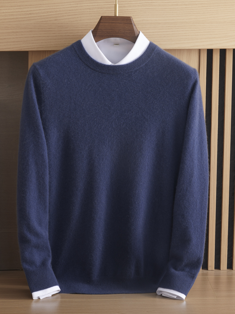 Pure cashmere men's round neck - Knitted Cardigan Men recensie en prijs