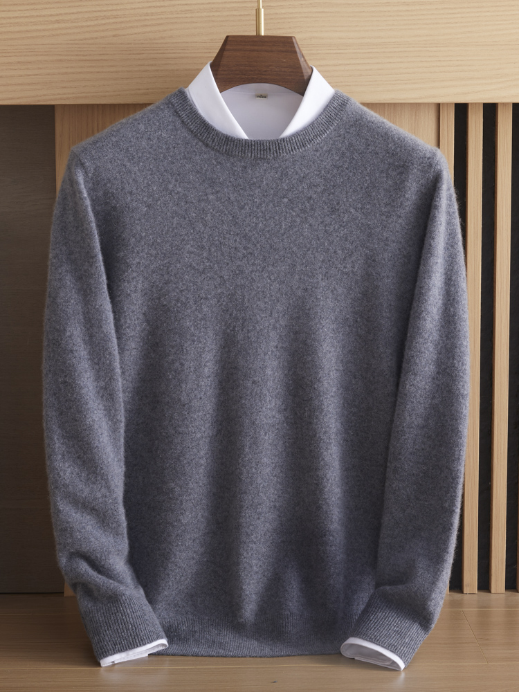 Pure cashmere men's round neck - Knitted Cardigan Men recensie en prijs
