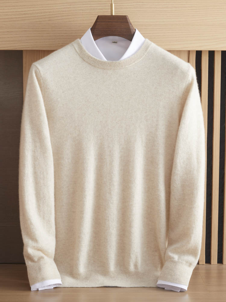 Pure cashmere men's round neck - Knitted Cardigan Men recensie en prijs