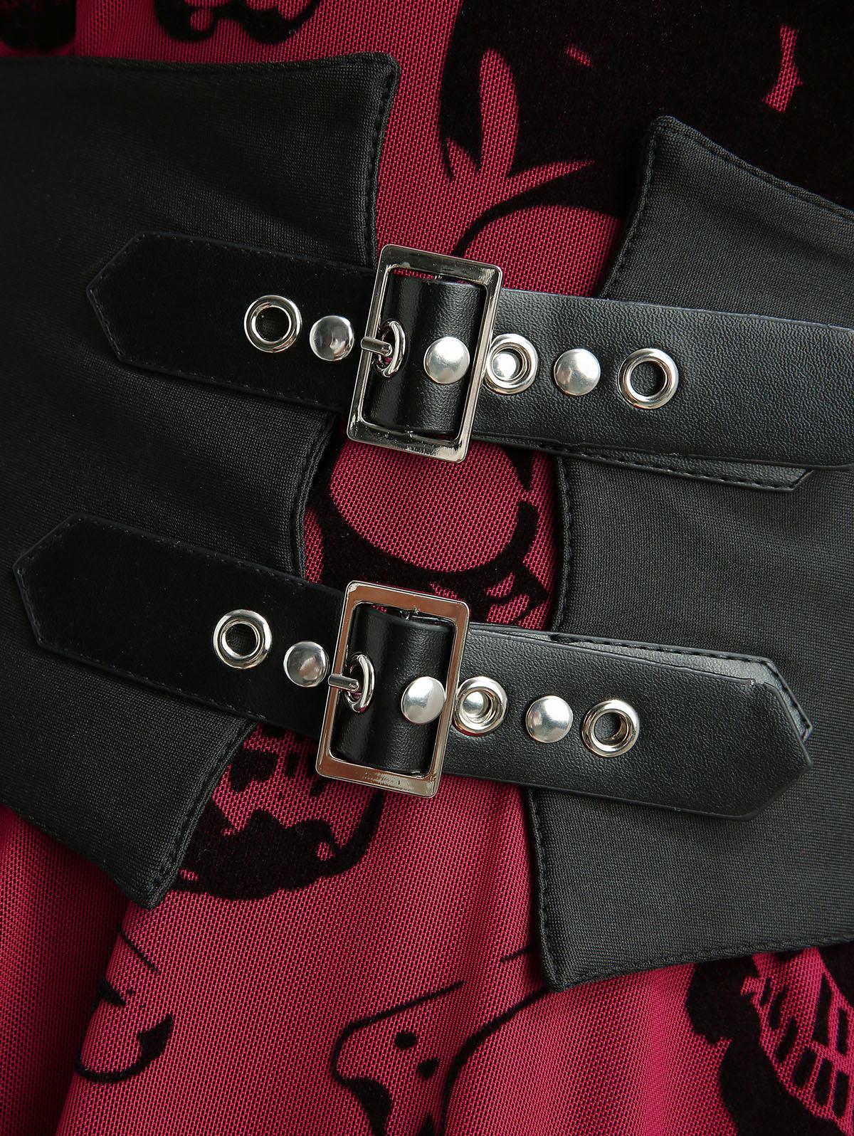 Gothic Skull Bone Printed Dres - Leather Belt Braided recensie en prijs