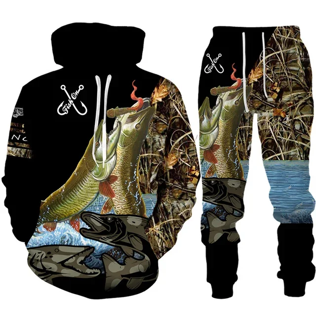 Novelty 3D Fish Printed Men Wo - Mens Fashion Camo Pants recensie en prijs