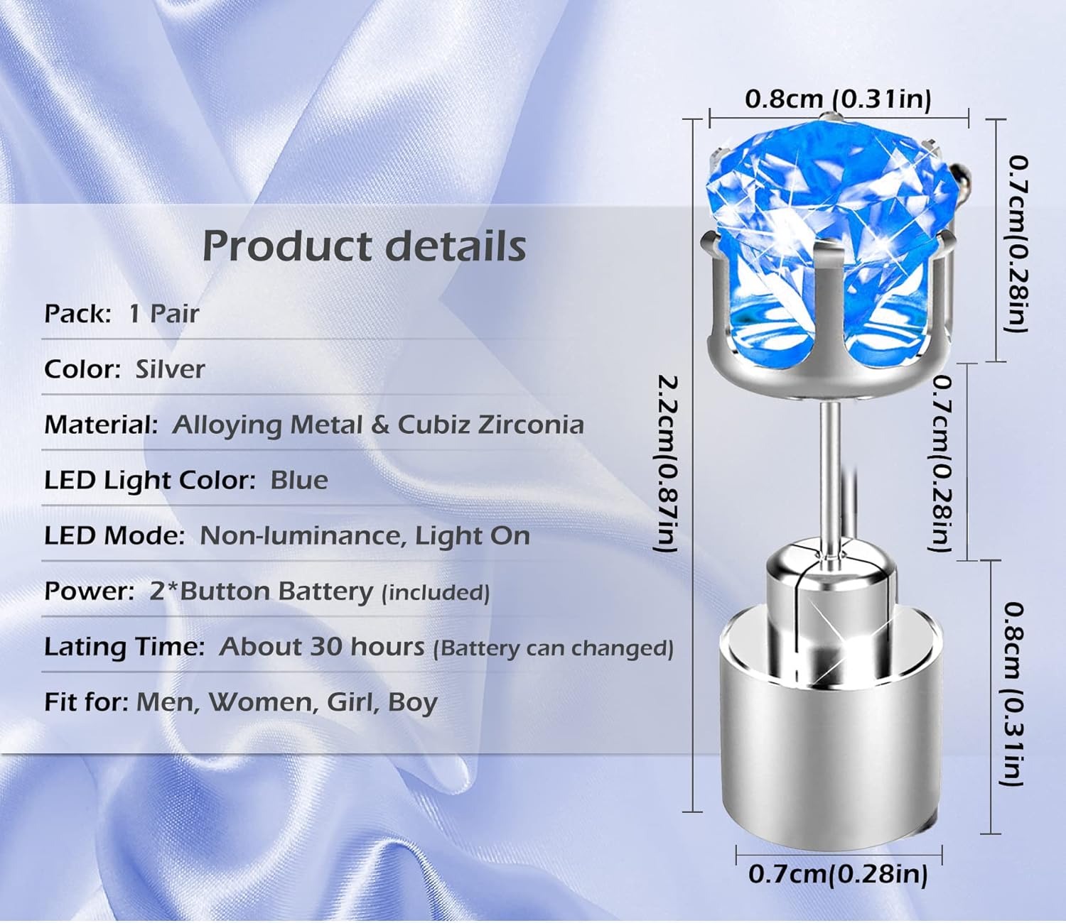 Light Up Earrings, Flashing Bl - Men'S Fashion Night Out recensie en prijs