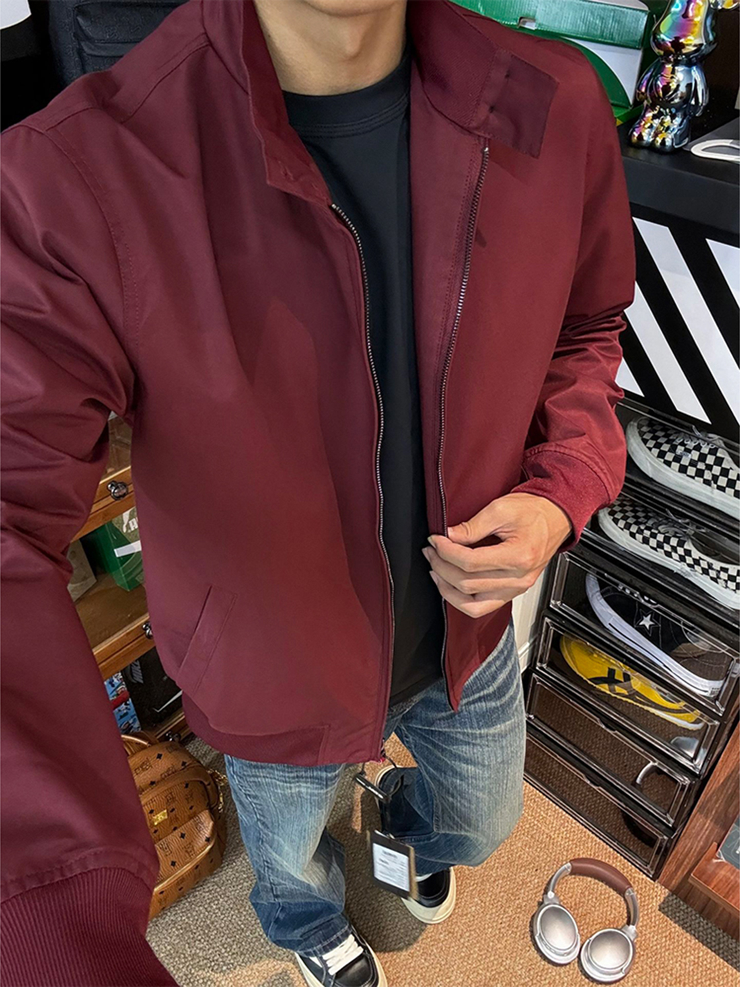 Red Stand Collar Harrington Ja - Harrington Jacket recensie en prijs
