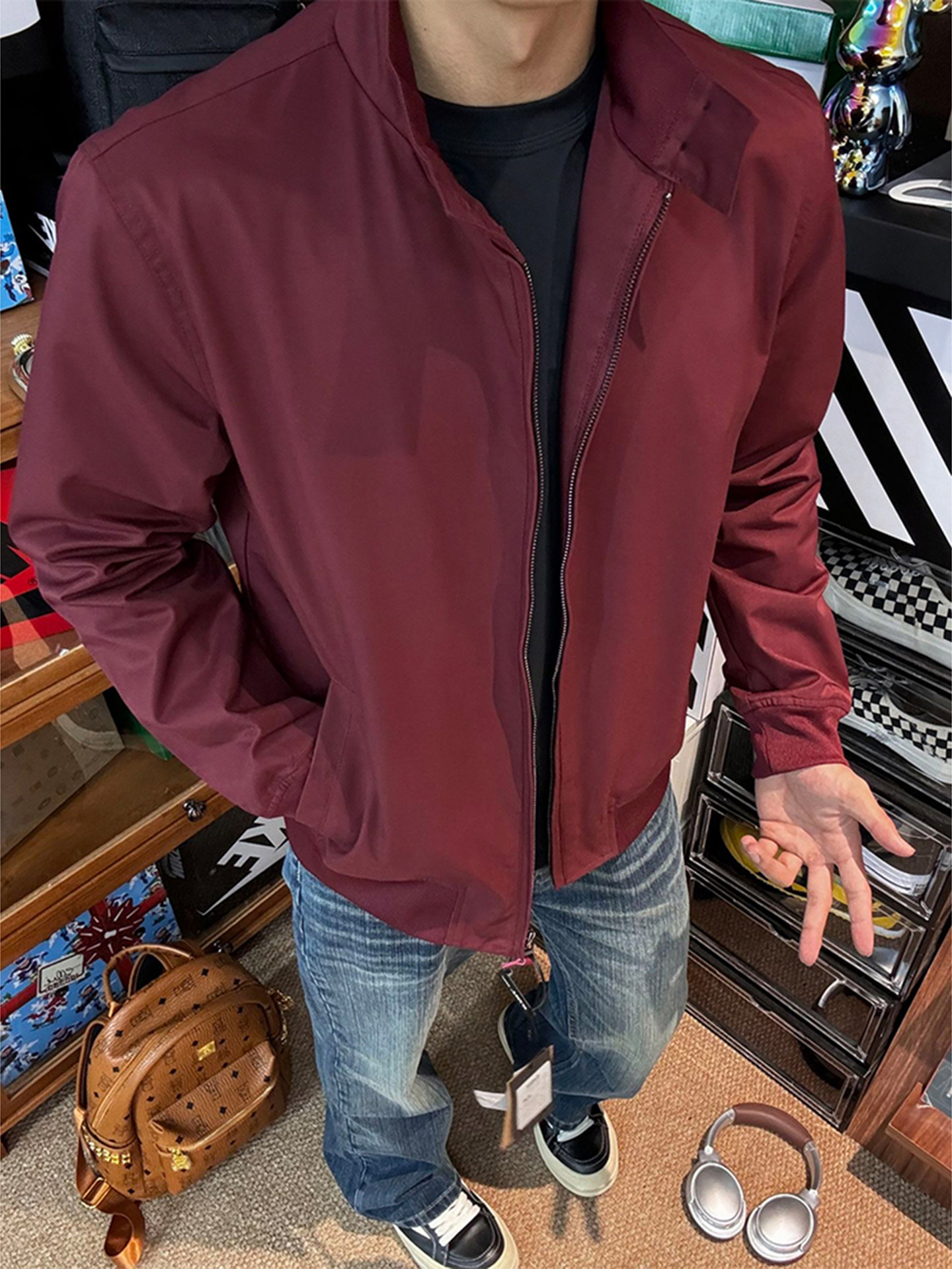Red Stand Collar Harrington Ja - Harrington Jacket recensie en prijs