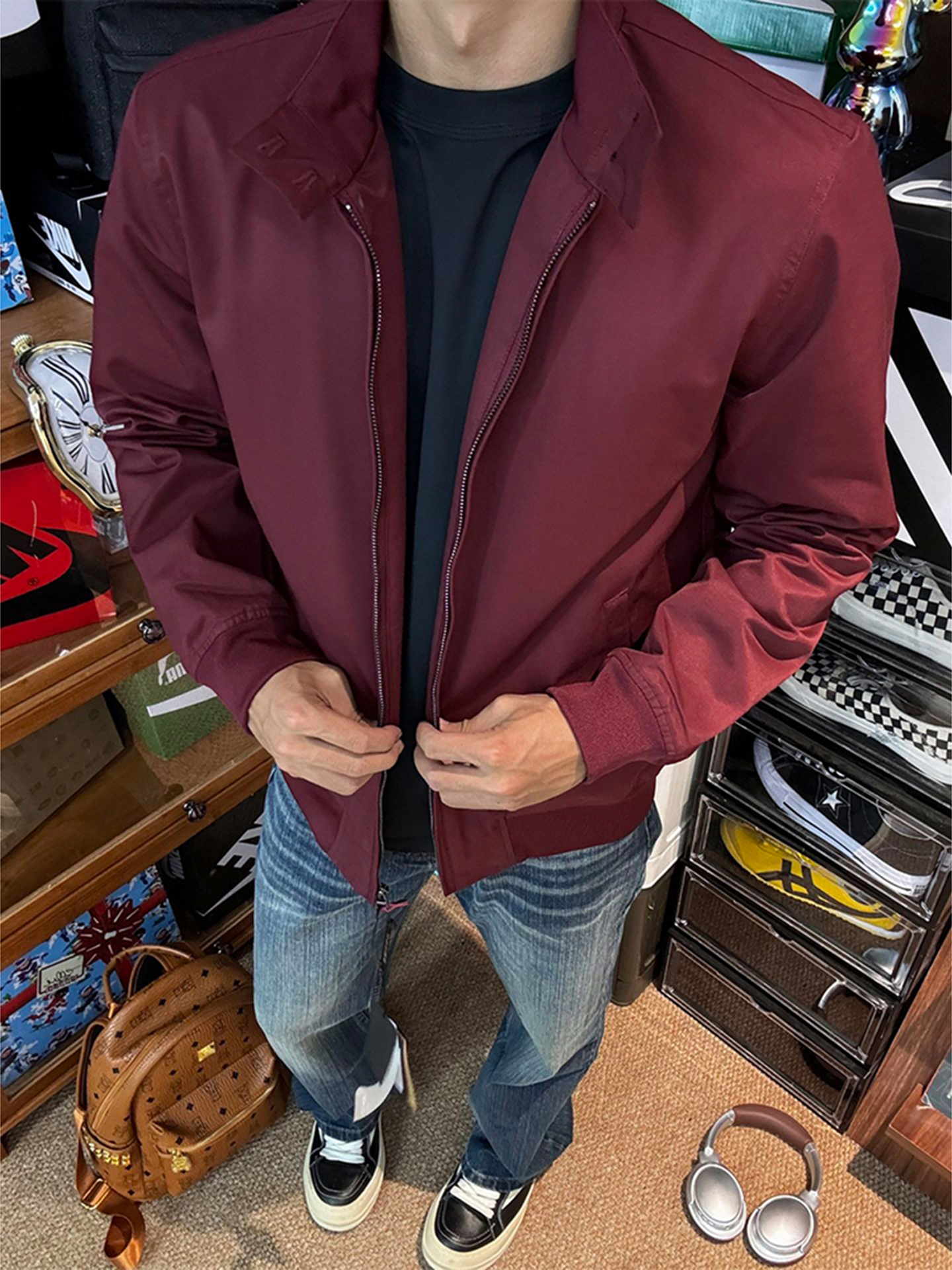 Red Stand Collar Harrington Ja - Harrington Jacket recensie en prijs